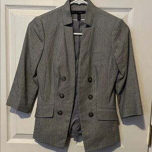 White House Black Market Gray Double-Breasted Blazer
